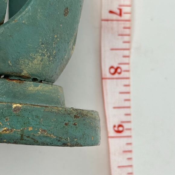 Family Of Four Circle Holding Hands Green Wrought Iron Sculpture Figurine - Picture 7 of 8